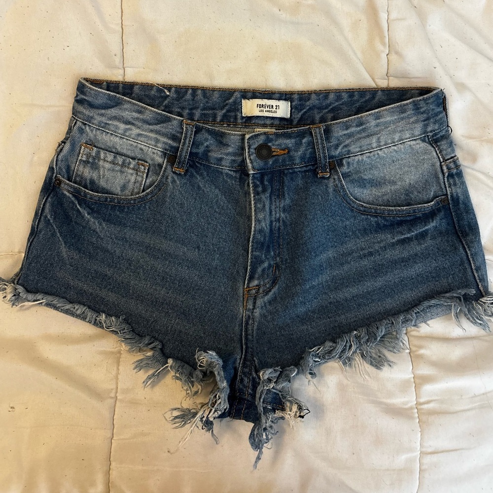 Forever 21 Blue Jean Shorts Distressed Cut-Off Style
